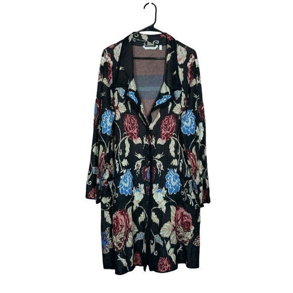 Soft Surroundings Glasgow Sweater Coat Floral Size Large - Picture 2 of 12